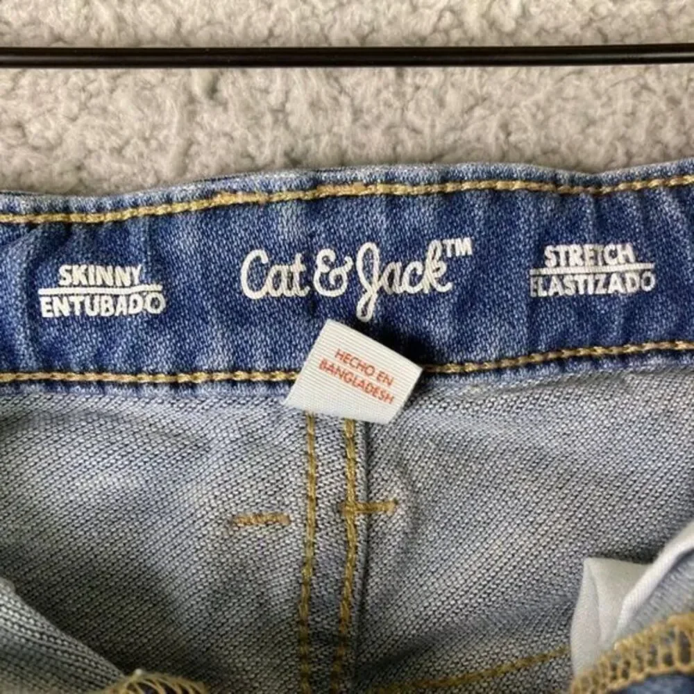 Cat & Jack Jeans Girls Size 8 Stretch Blue Denim Pants Bootcut Boot‎ Cut Youth